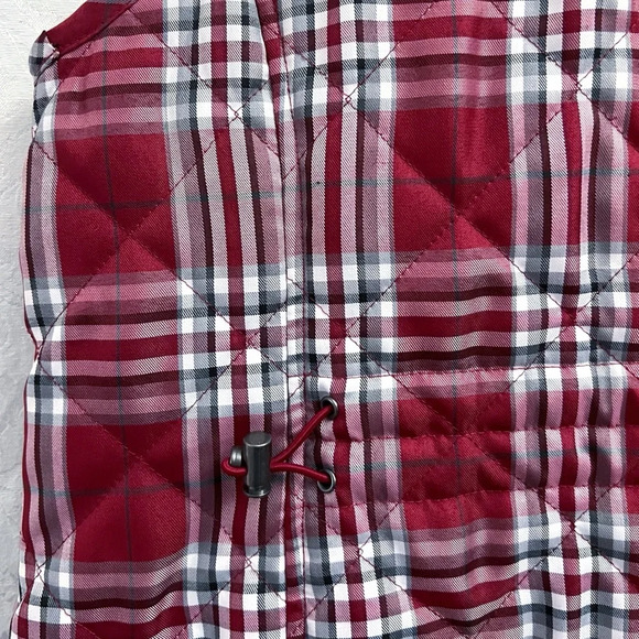 Croft & Barrow Women’s Red Plaid Lightly Quilted Full Zip Vest Plus Size 1X GUC - Picture 5 of 7